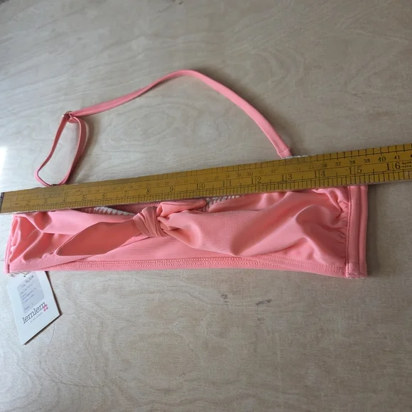 Lemlem Lena Bandeau Bikini Top Coral Size L NWT - Picture 5 of 6